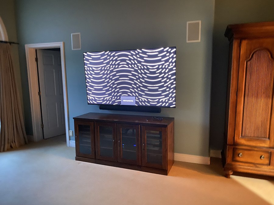 Flat-panel TV installation, Studio City media room