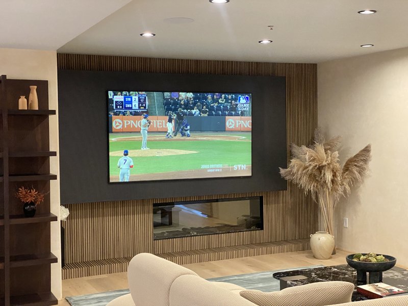 Flat panel 8K TV installation